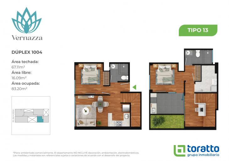 Plano del modelo VER-1004 del proyecto VERNAZZA en Jesus Maria