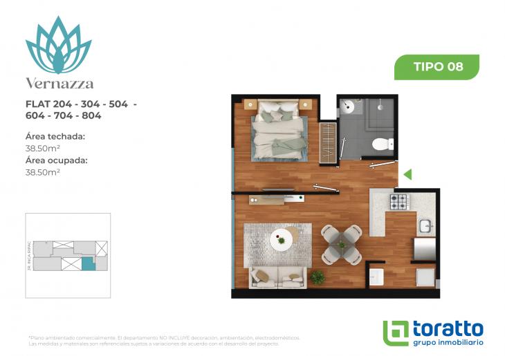 Plano del modelo VER-04 del proyecto VERNAZZA en Jesus Maria