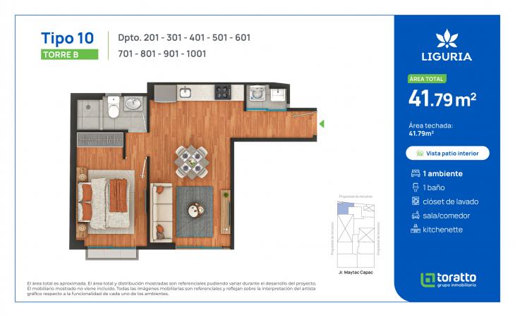 Plano del modelo TIPO 10 del proyecto Liguria en Jesus Maria