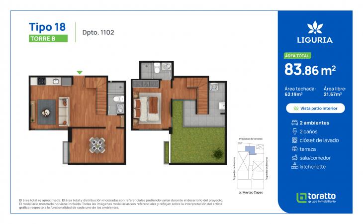 Plano del modelo TIPO 18 del proyecto Liguria en Jesus Maria
