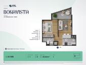 Plano del modelo A105 del proyecto Bonavista Condominio en Breña