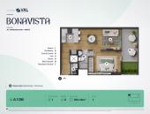 Plano del modelo A106 del proyecto Bonavista Condominio en Breña