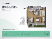 Plano del modelo B101 del proyecto Bonavista Condominio en Breña