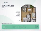 Plano del modelo B102 del proyecto Bonavista Condominio en Breña