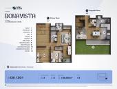 Plano del modelo DB 1301 del proyecto Bonavista Condominio en Breña