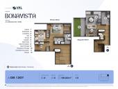 Plano del modelo DB 1307 del proyecto Bonavista Condominio en Breña