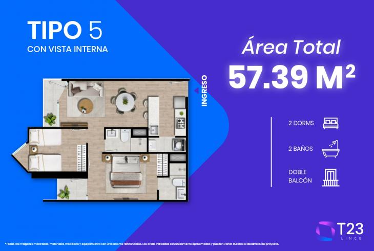Plano del modelo TIPO 5 del proyecto T23 en Lince