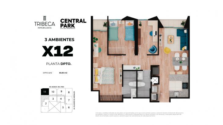 Plano del modelo TIPO 12 del proyecto Central Park en Cercado De Lima