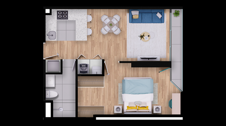 Plano del modelo TIPO 15 del proyecto Madison Park en San Miguel