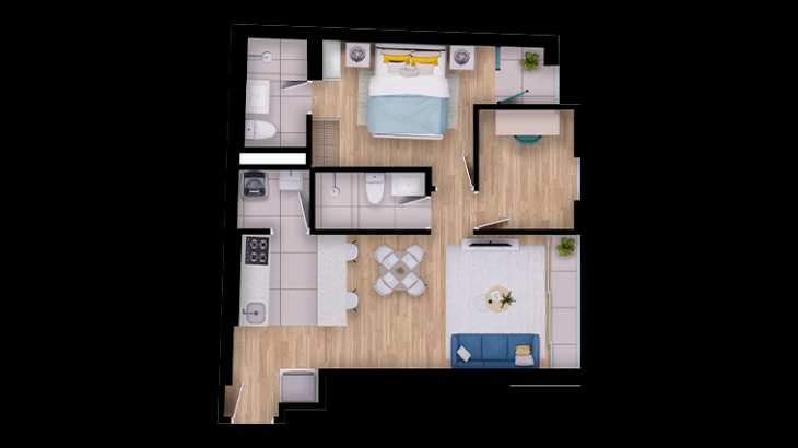Plano del modelo TIPO 17 del proyecto Madison Park en San Miguel