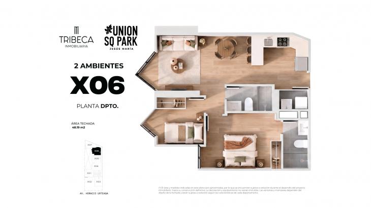 Plano del modelo TIPO 06 del proyecto Union Sq Park en Jesus Maria