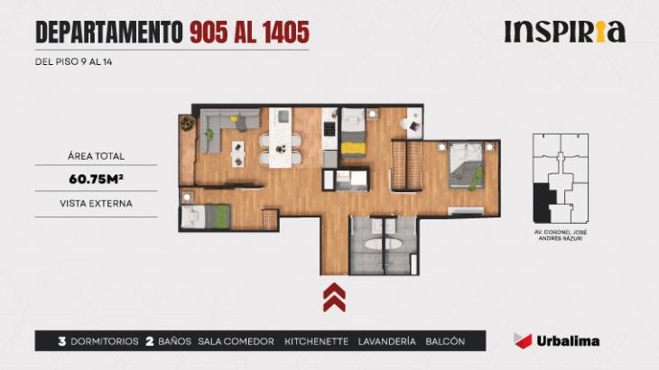 Plano del modelo 905 del proyecto INSPIRIA en San Miguel
