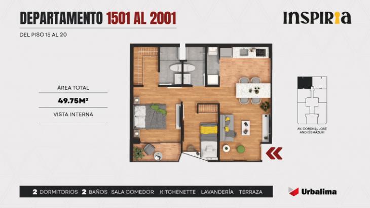 Plano del modelo 1501 del proyecto INSPIRIA en San Miguel