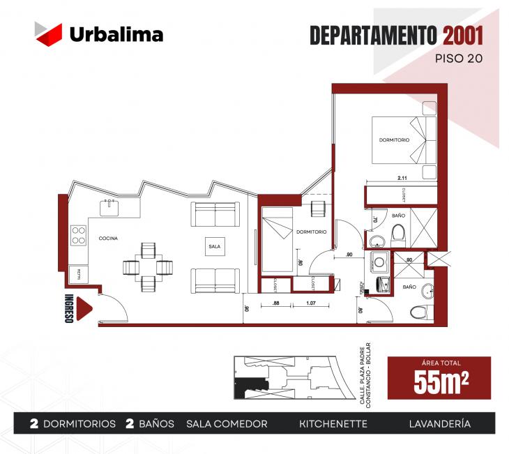 Plano del modelo 2001 del proyecto VISUM en San Isidro