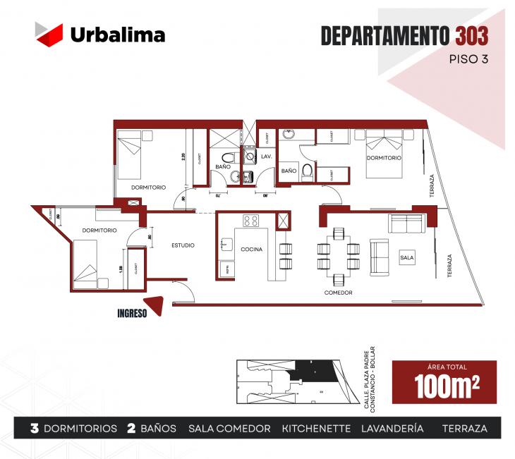 Plano del modelo 303 del proyecto VISUM en San Isidro