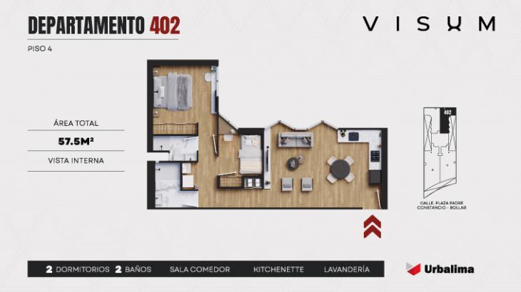 Plano del modelo 402 del proyecto VISUM en San Isidro