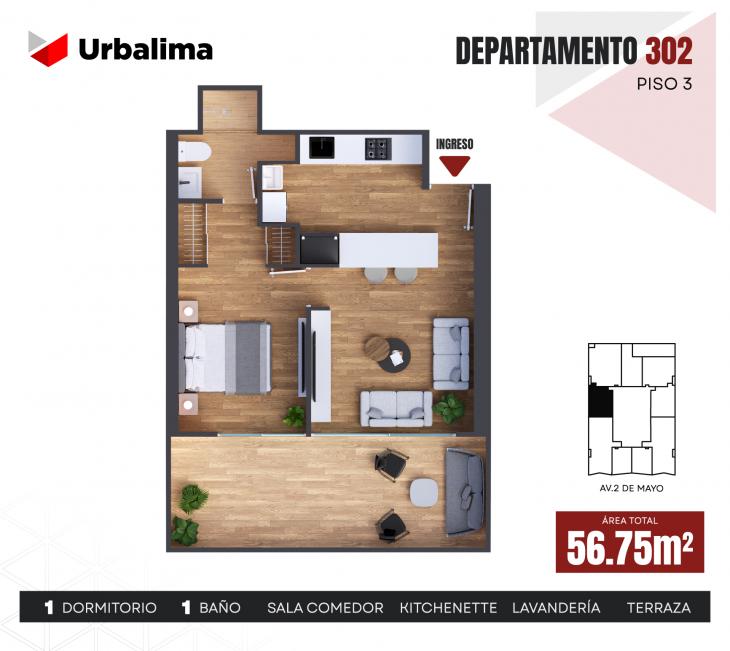 Plano del modelo 302 del proyecto LUMEN en Lince