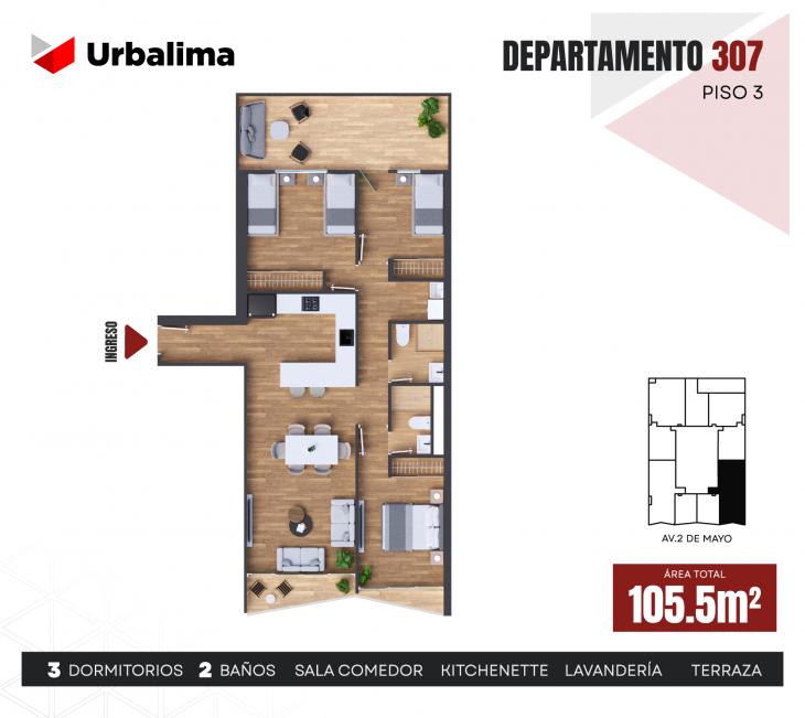 Plano del modelo 307 del proyecto LUMEN en Lince