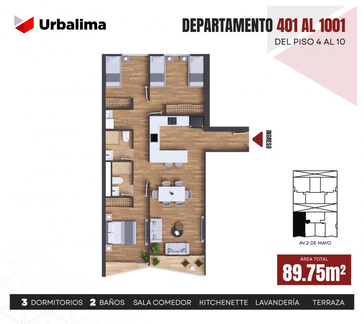 Plano del modelo 601 del proyecto LUMEN en Lince