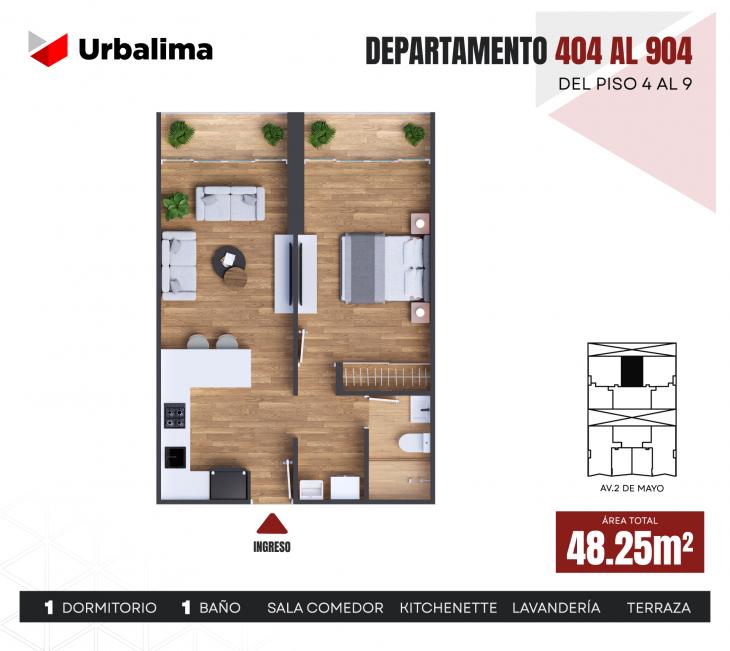 Plano del modelo 904 del proyecto LUMEN en Lince