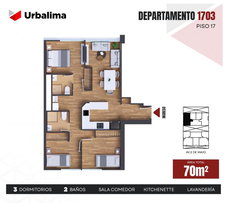 Plano del modelo 1703 del proyecto LUMEN en Lince