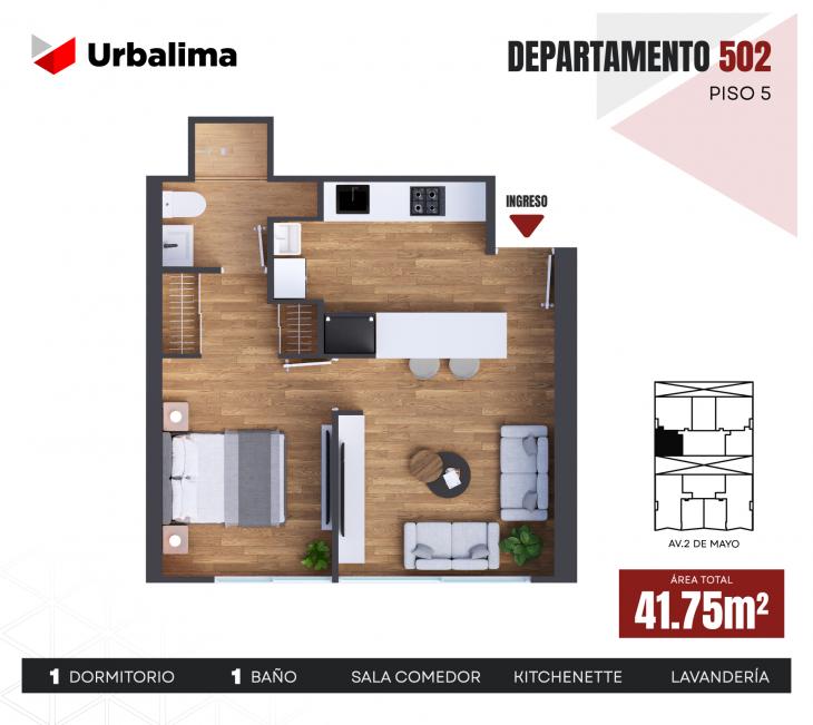 Plano del modelo 502 del proyecto LUMEN en Lince