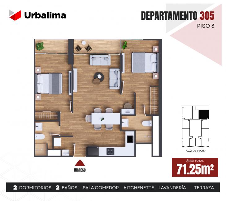 Plano del modelo 305 del proyecto LUMEN en Lince