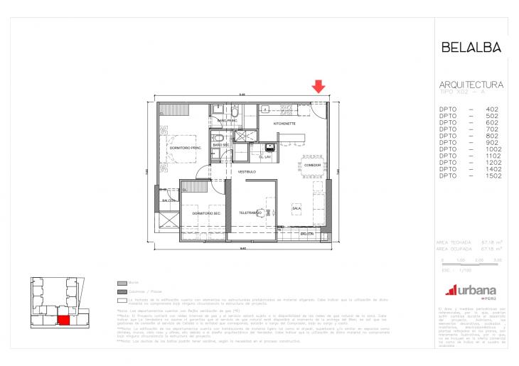 Plano del modelo A-X02 del proyecto Belalba en Pueblo Libre