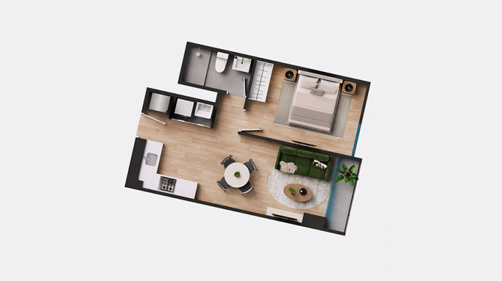 Plano del modelo X02 del proyecto Tasca en Surquillo