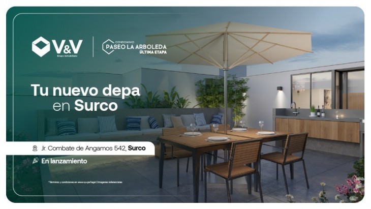 Fachada principal del proyecto PASEO DE LA ARBOLEDA 6 en Santiago De Surco