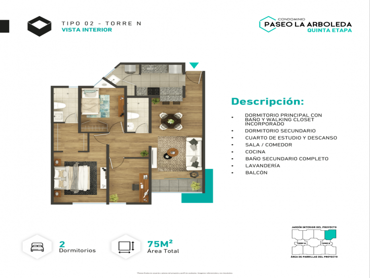 Plano del modelo I-SS01 del proyecto PASEO DE LA ARBOLEDA 6 en Santiago De Surco