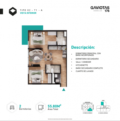 Plano del modelo T1-X02-A del proyecto GAVIOTAS en Chorrillos