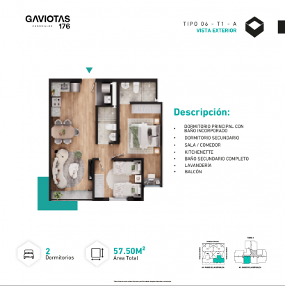 Plano del modelo T1-X06-A del proyecto GAVIOTAS en Chorrillos