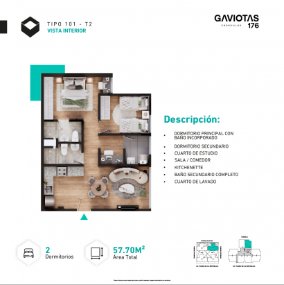 Plano del modelo T2-101 del proyecto GAVIOTAS en Chorrillos