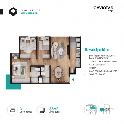 Plano del modelo T2-103 del proyecto GAVIOTAS en Chorrillos