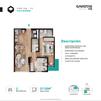 Plano del modelo T2-105 del proyecto GAVIOTAS en Chorrillos