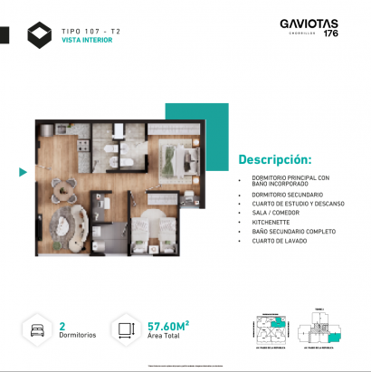 Plano del modelo T2-107 del proyecto GAVIOTAS en Chorrillos
