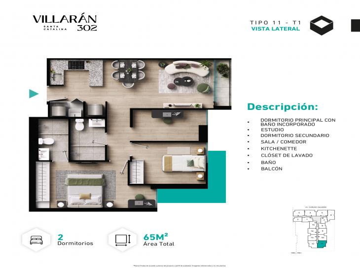 Plano del modelo Tipo-X11-T1 del proyecto VILLARÁN en La Victoria
