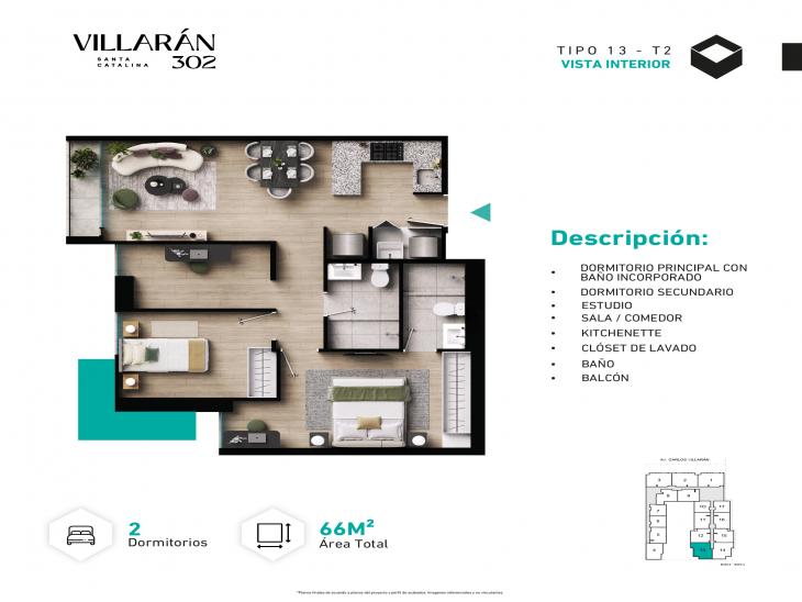 Plano del modelo Tipo-X13-T2 del proyecto VILLARÁN en La Victoria