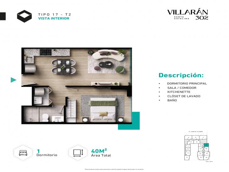 Plano del modelo Tipo-X17-T2 del proyecto VILLARÁN en La Victoria