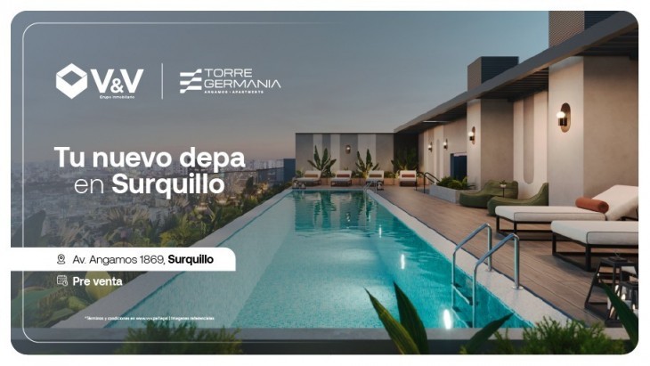Fachada principal del proyecto TORRE GERMANIA en Surquillo