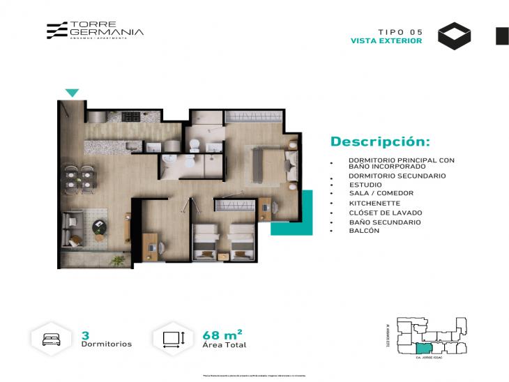 Plano del modelo P19-P20-X05 del proyecto TORRE GERMANIA en Surquillo