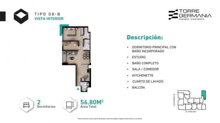 Plano del modelo P22-P23-X09 del proyecto TORRE GERMANIA en Surquillo