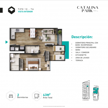 Plano del modelo Tipo X10 del proyecto CATALINA PARK en La Victoria