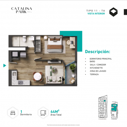 Plano del modelo Tipo X11 del proyecto CATALINA PARK en La Victoria