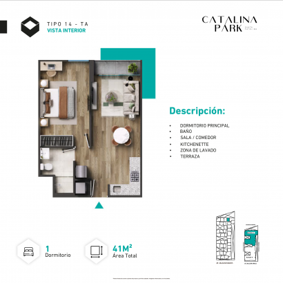 Plano del modelo Tipo X14 del proyecto CATALINA PARK en La Victoria