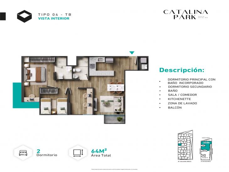 Plano del modelo Tipo X04-B del proyecto CATALINA PARK en La Victoria