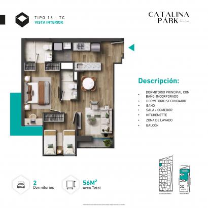 Plano del modelo Tipo X18-C del proyecto CATALINA PARK en La Victoria