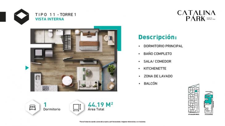 Plano del modelo Tipo X11 del proyecto CATALINA PARK en La Victoria