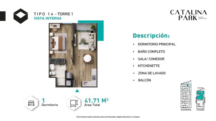 Plano del modelo Tipo X14 del proyecto CATALINA PARK en La Victoria
